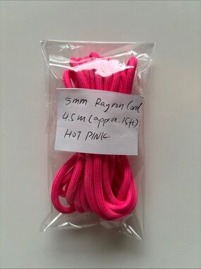 Hot Pink Rayon Cord 5mm - 4.5 Meters